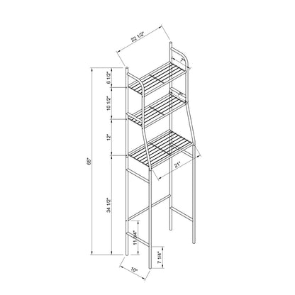 Three Tier Over The Toilet Storage Shelf - Wood