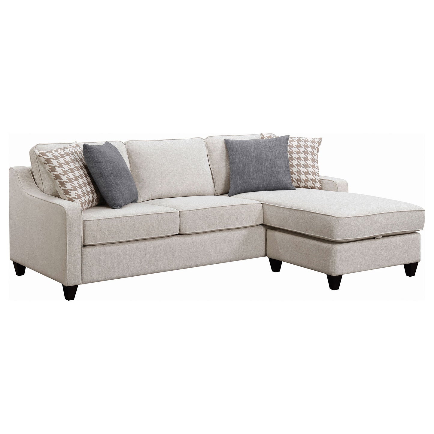 Isla - L-Shaped Sectional Sofa With Pillows - Beige Furniture Max