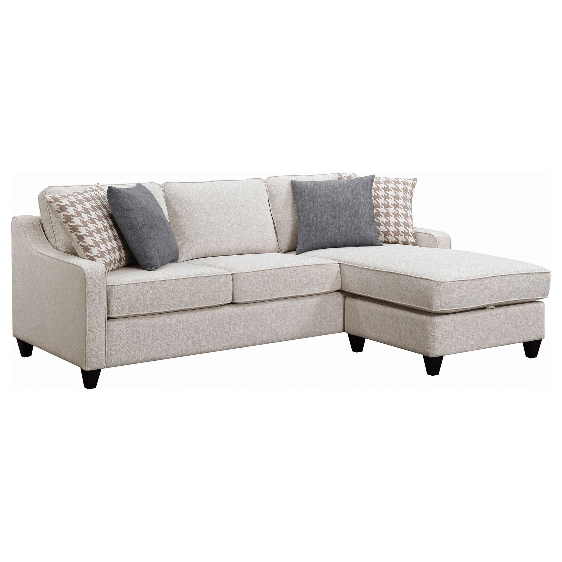 Isla - L-Shaped Sectional Sofa With Pillows - Beige Furniture Max
