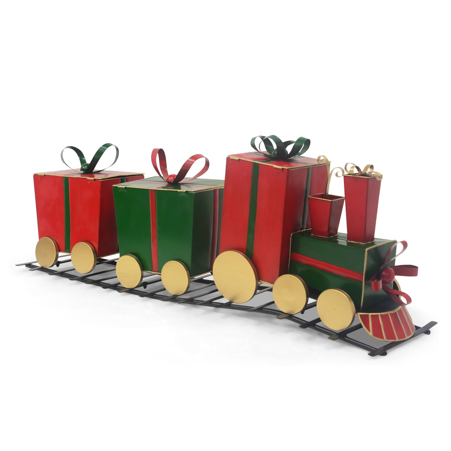Festive Train Decor With Gift Shaped Carriages - Red Noble House
