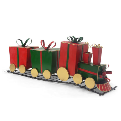 Festive Train Decor With Gift Shaped Carriages - Red Noble House