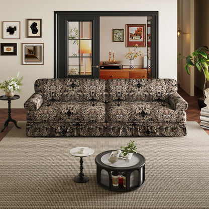 Luxuriously Comfortable Cloud Couch Sofa With Elegant Rolled Arms & Pleated Skirt Design Home Essentials