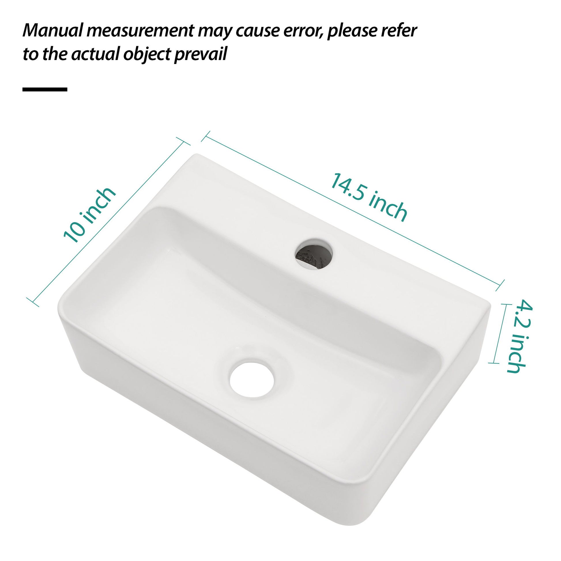 Ceramic Rectangle Wall Mount Bathroom Sink With Single Faucet Hole Daily Nest