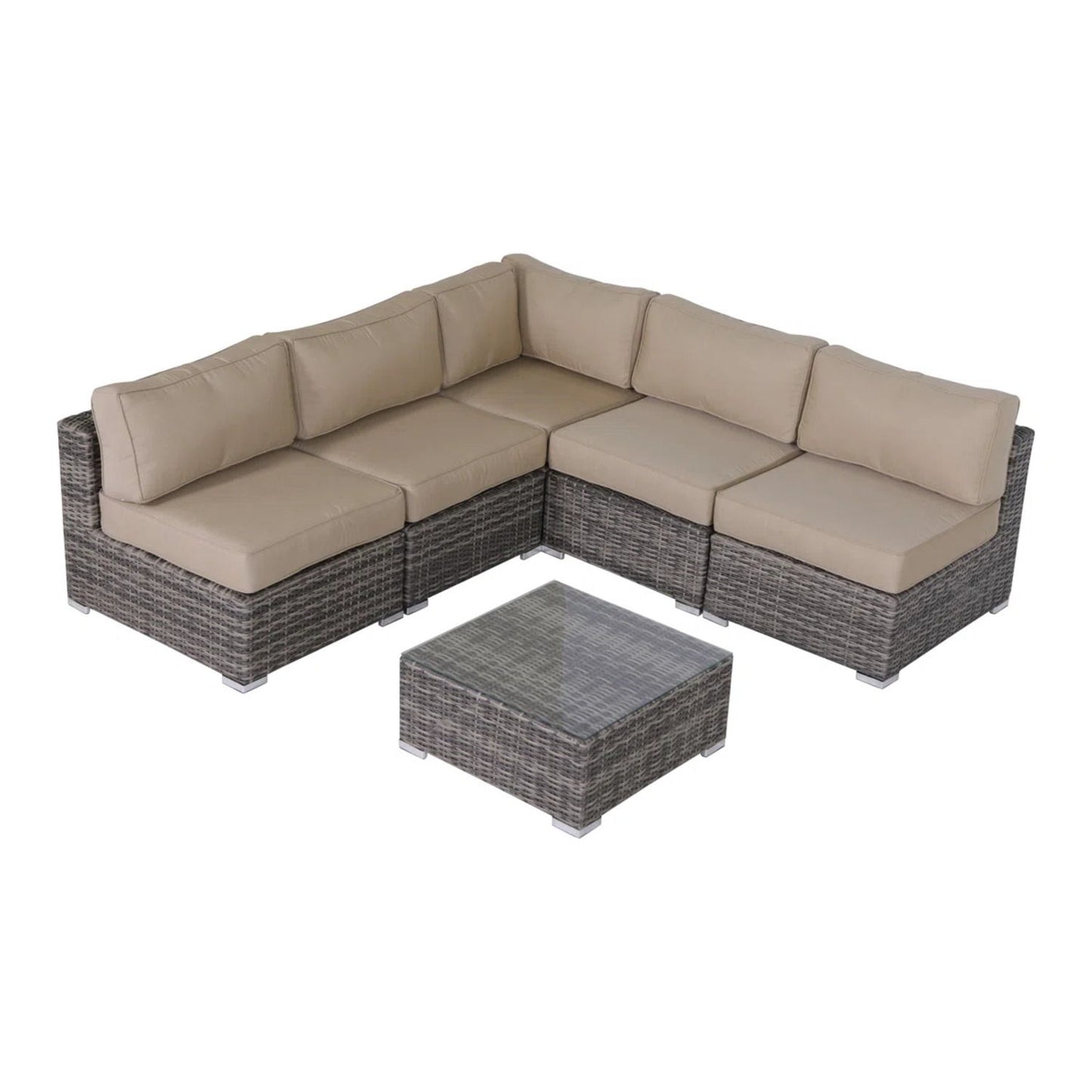 Seating Set With Cushions Handcrafted Wicker Design LSI Patio Furniture