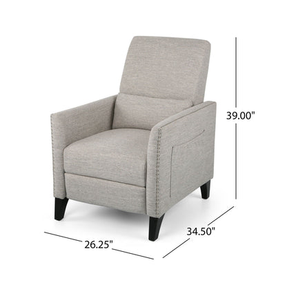 Kiersten - Contemporary Fabric Pushback Recliner Noble House