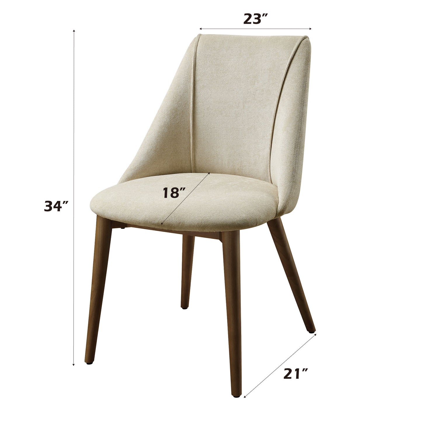 Willene - Polished Microfiber Side Chair (Set of 2) - Beige Acme