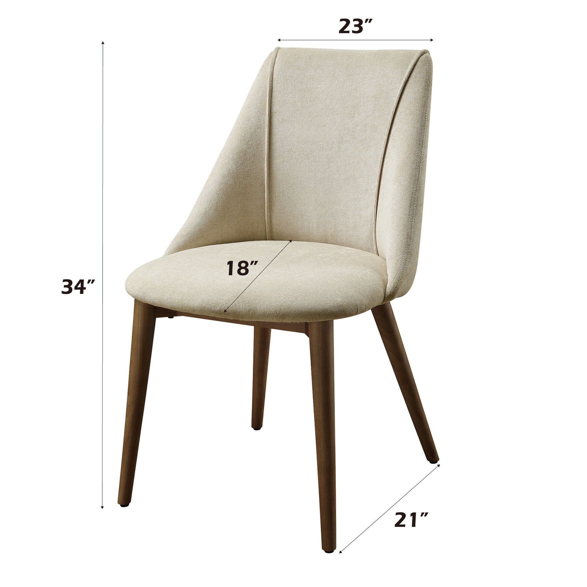 Willene - Polished Microfiber Side Chair (Set of 2) - Beige Acme