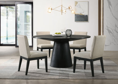 Jasper - Wide Contemporary Round Dining Table Set Lilola Home