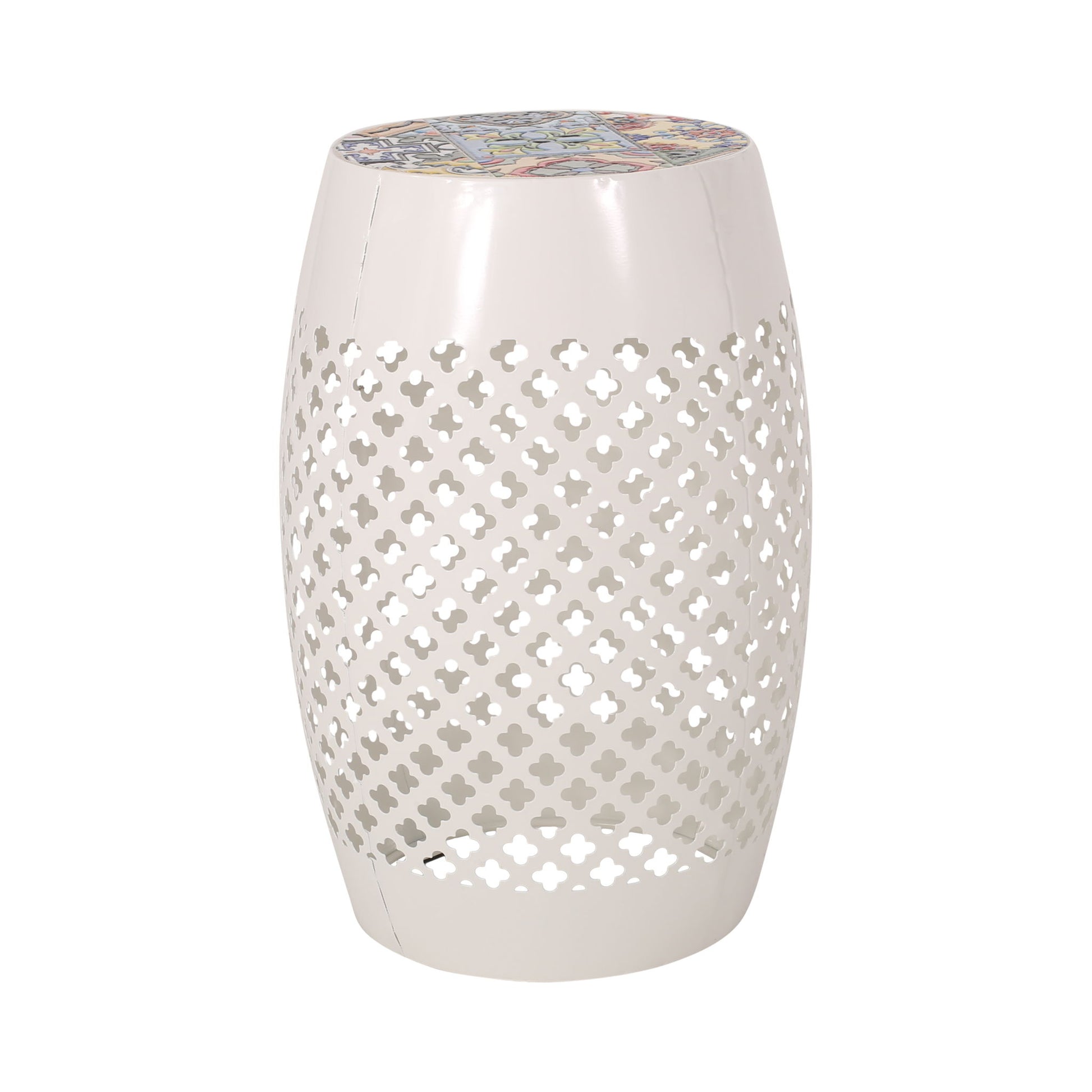 Roswell - Outdoor Side Table With Mosaic Tile Top Noble House