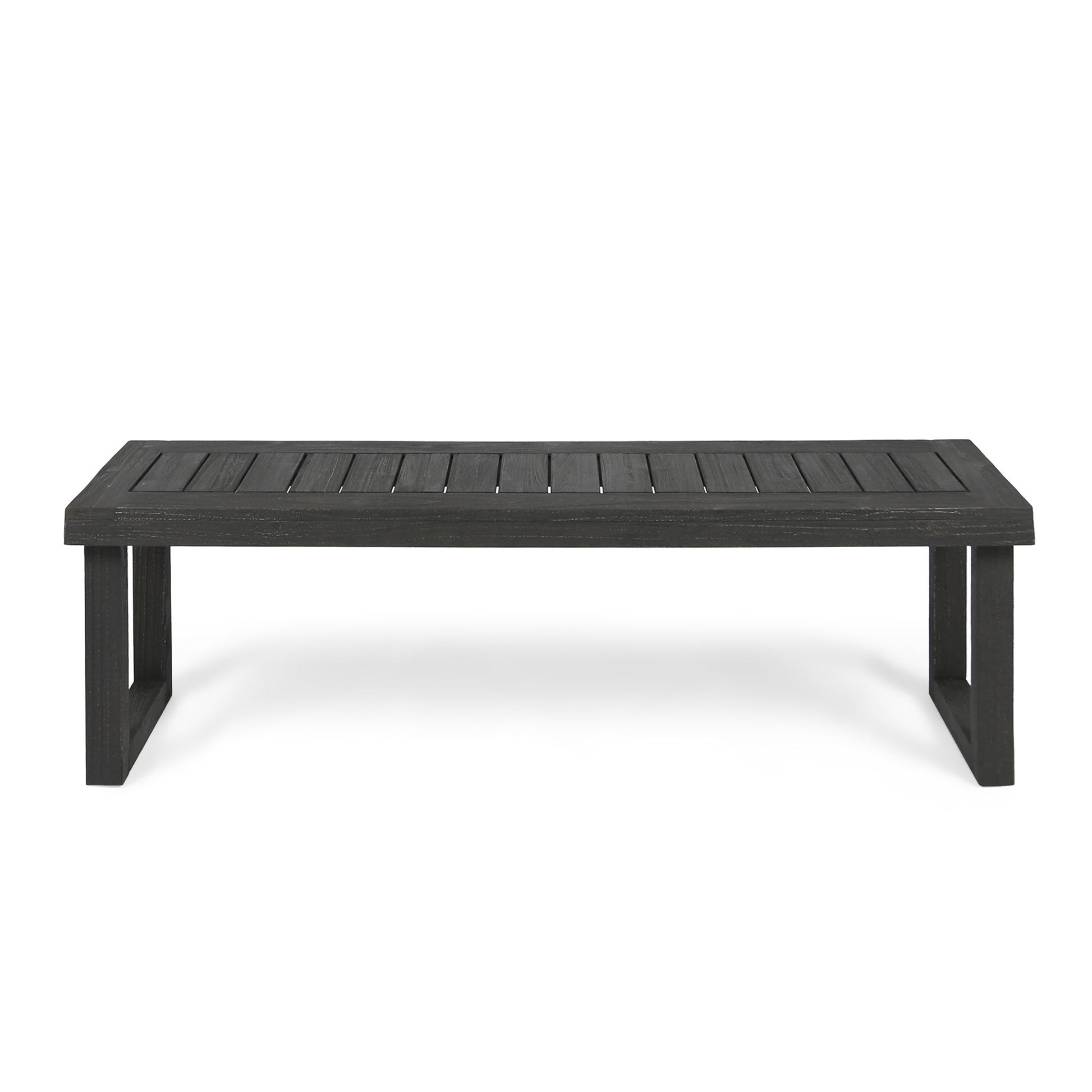 Realm - Outdoor Bench With Slat Panel Top And Base - Dark Gray Noble House