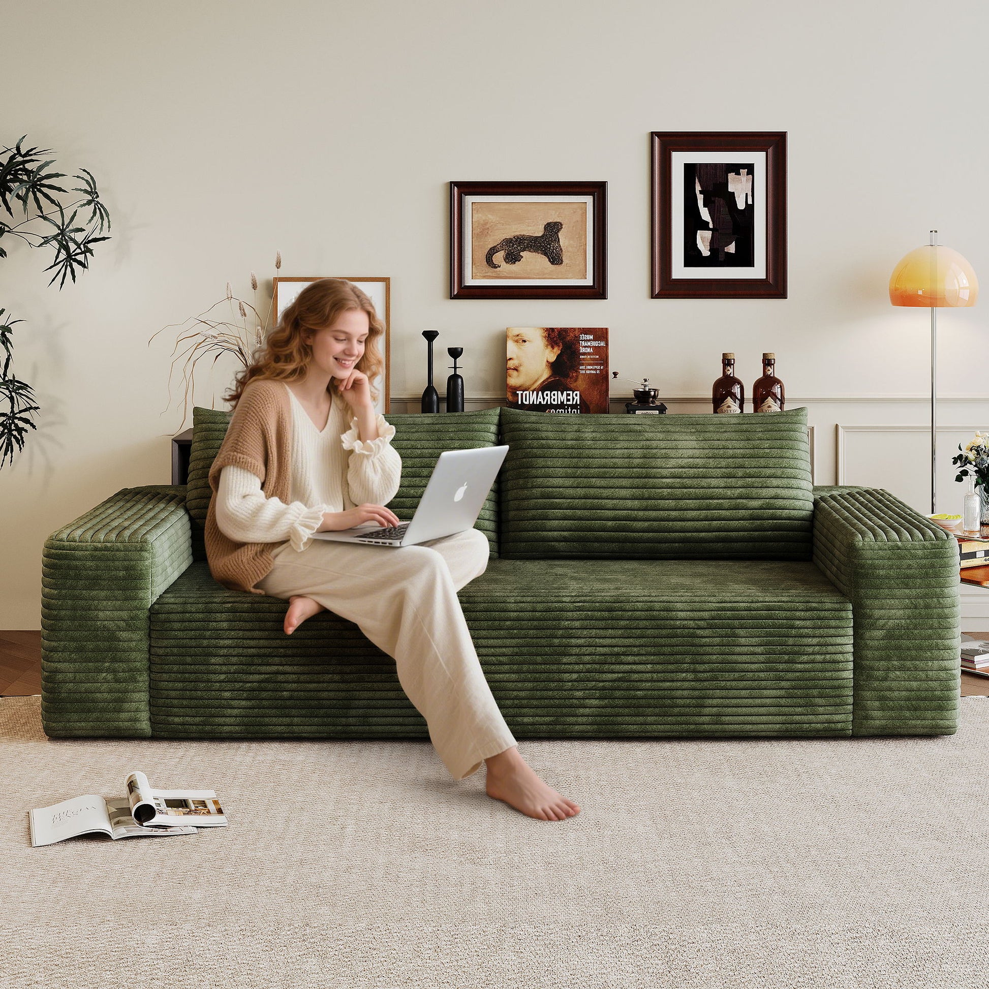 3 Setaser Sofa, Deep Seat Couches For Living Room - Green Home Essentials