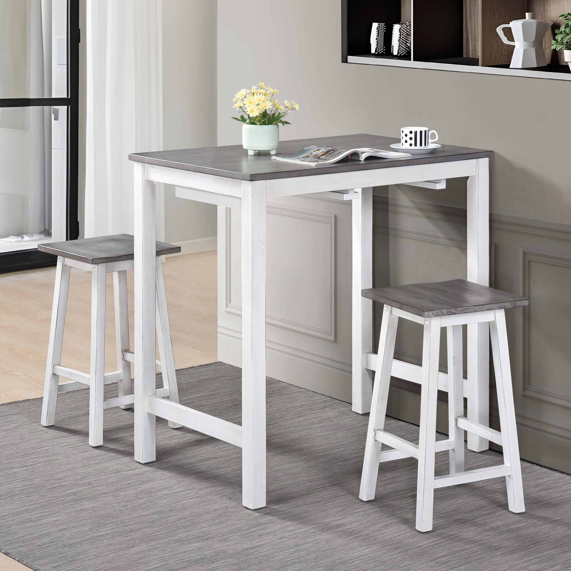 3 Pieces Counter Height Set Home Essentials