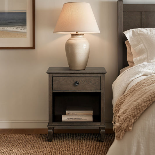 Victoria - One-Drawer Nightstand With Shelf - Antique Brown Madison Park Signature