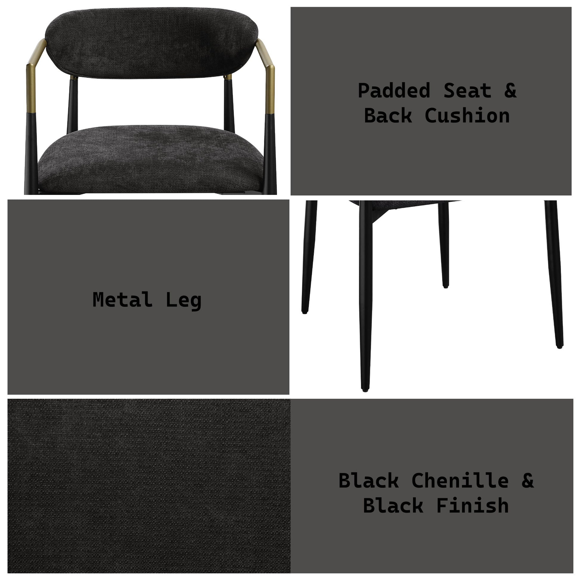 Jaramillo - Chenille Side Chair (Set of 2) - Black Acme