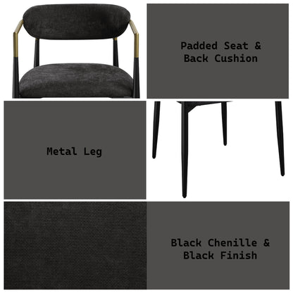 Jaramillo - Chenille Side Chair (Set of 2) - Black Acme