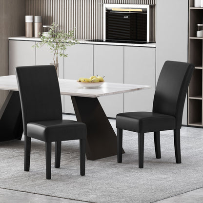 Contemporary Dining Chair With Rubberwood Legs (Set of 2) Noble House