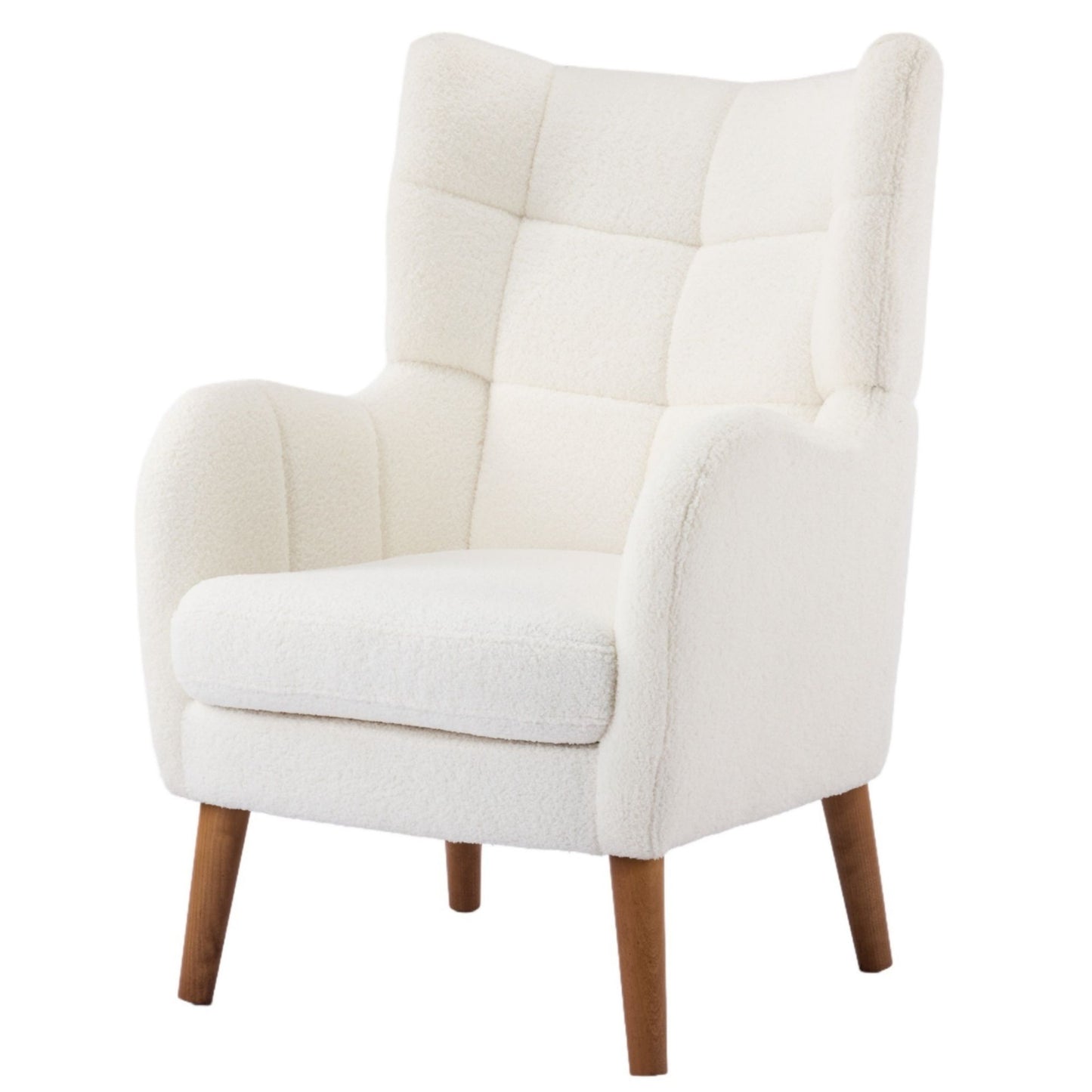 Accent Chair With Birch Wood Legs - White Noble House