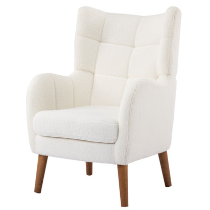 Accent Chair With Birch Wood Legs - White Noble House