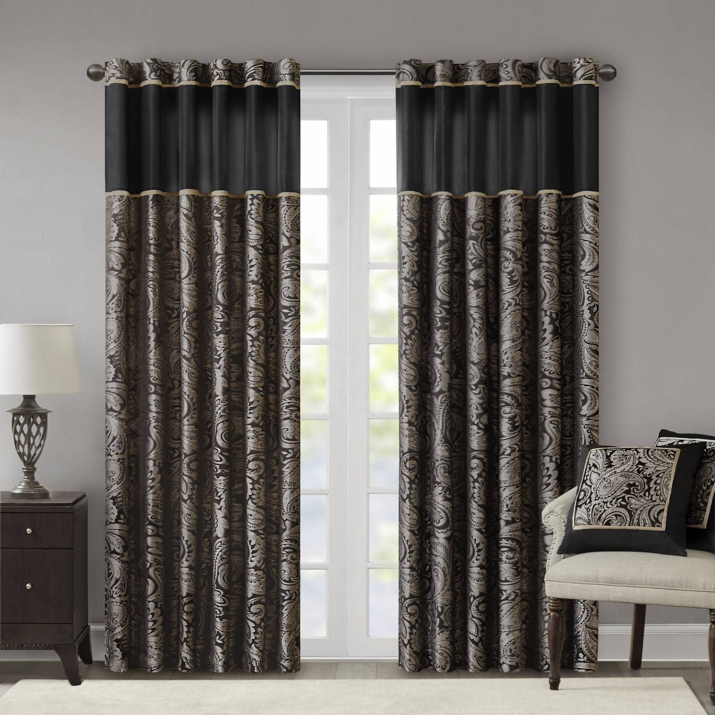 Aubrey - 108" Panel Pair - Black Madison Park