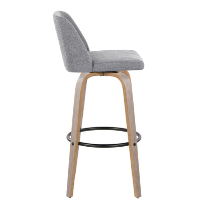 Toriano - Contemporary Fixed Height Barstool With Swivel With Round Footrest Comfort And Style (Set of 2) Lumi Source
