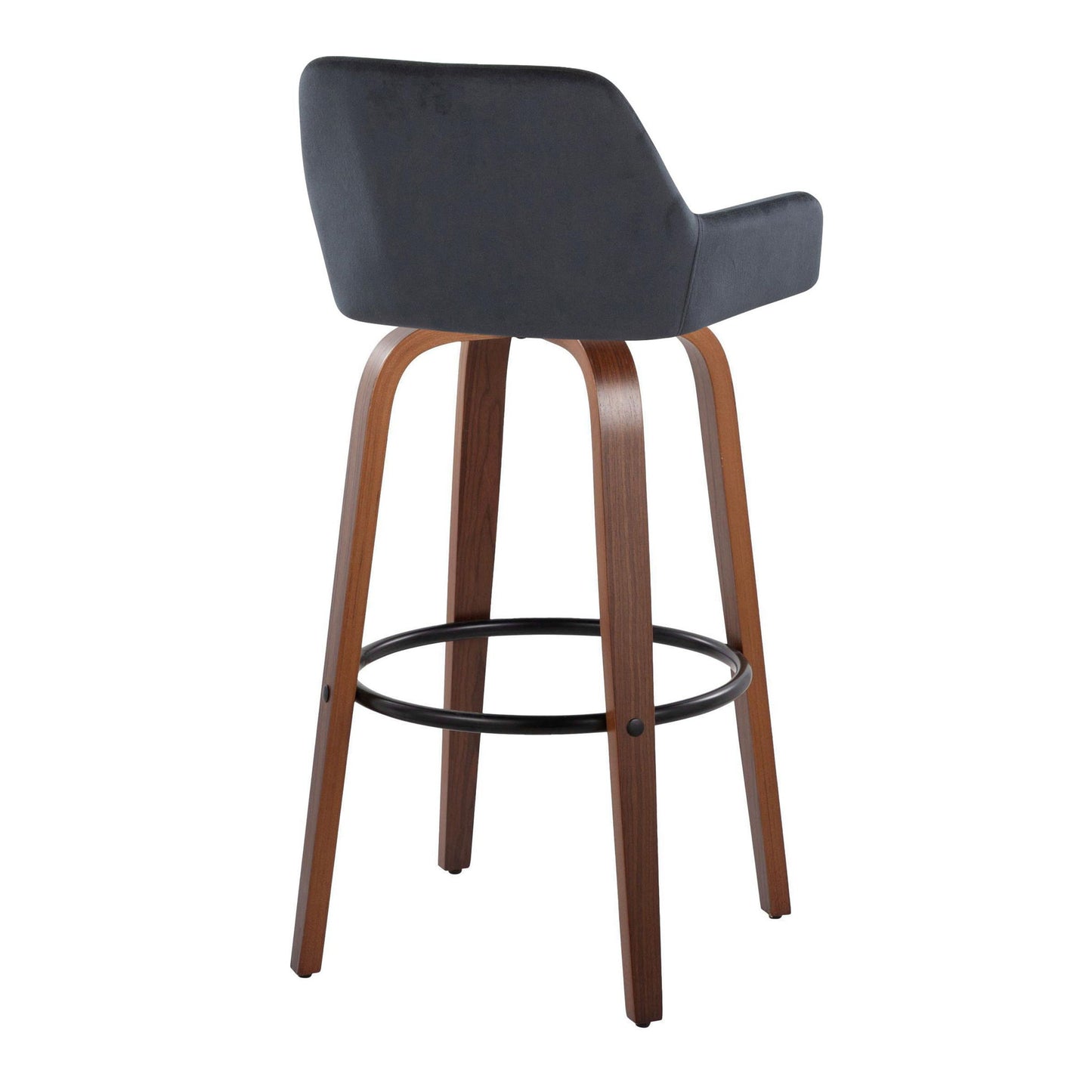 Daniella - Contemporary Fixed Height, Barstool & Swivel And Round Footrest (Set of 2) Lumi Source