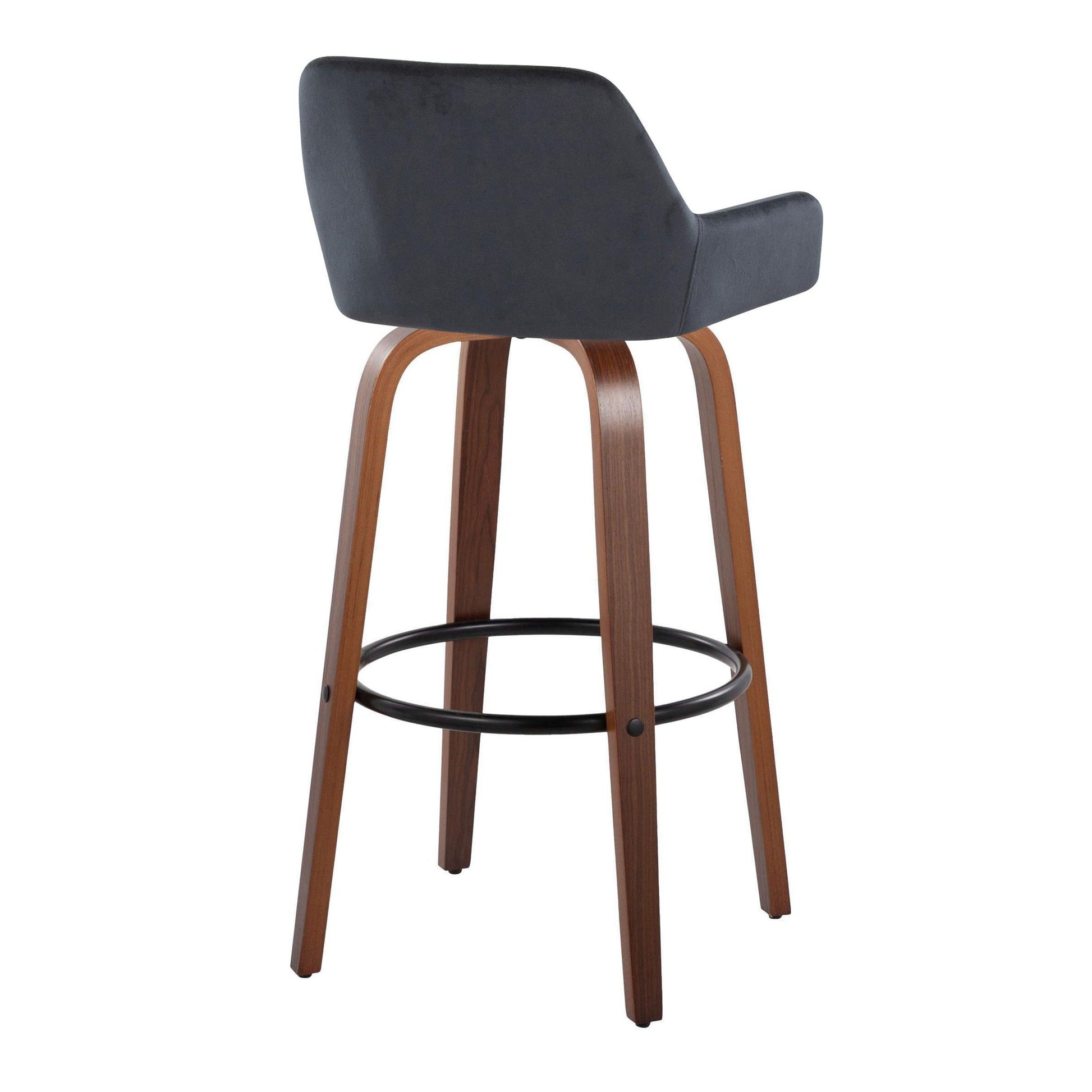 Daniella - Contemporary Fixed Height, Barstool & Swivel And Round Footrest (Set of 2) Lumi Source