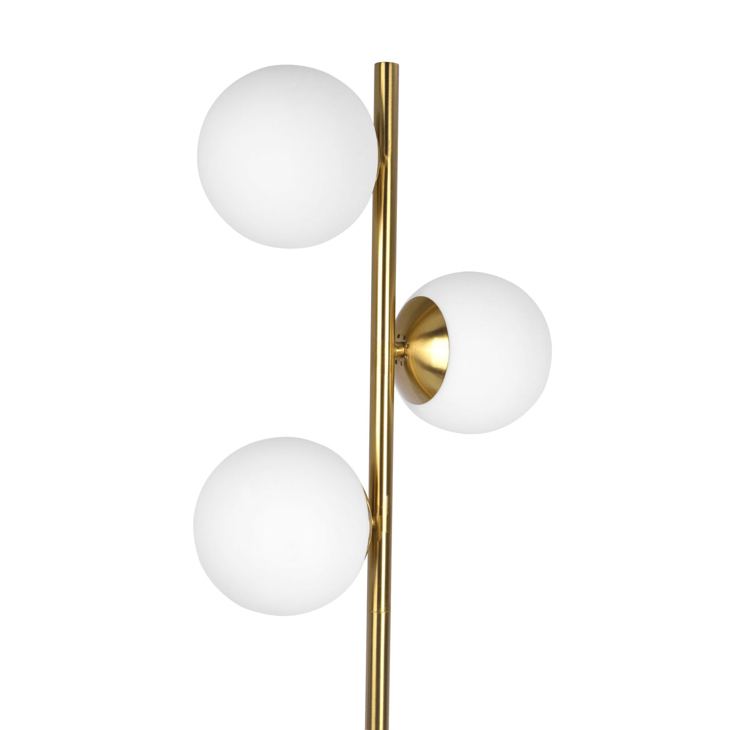 Brilliance - Modern Floor Lamp, Opal Shades And Round Base - Clear / Gold Ashcroft Furniture