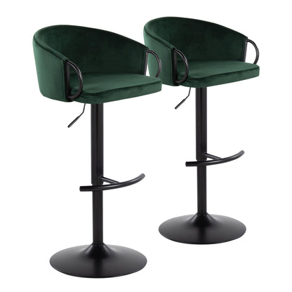 Claire - Contemporary Adjustable Barstool With Swivel With Rounded T Footrest (Set of 2) Lumi Source