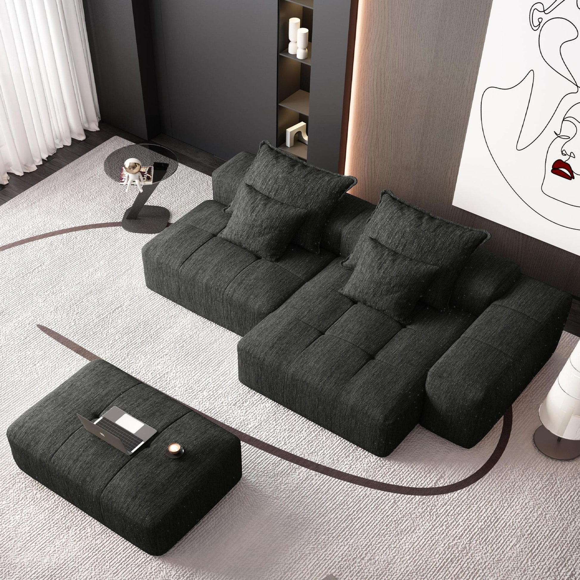 Modern Oversized Diy Combination Modular Sectional Sofa With Pillows Home Essentials