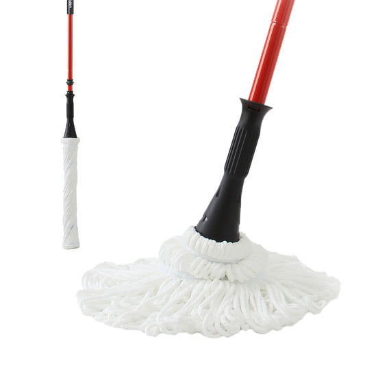 Ultra Fine Fiber Twist Mop With 57.5 Inch Long Handle For Dry And Wet Floor Cleaning - Red Daily Nest