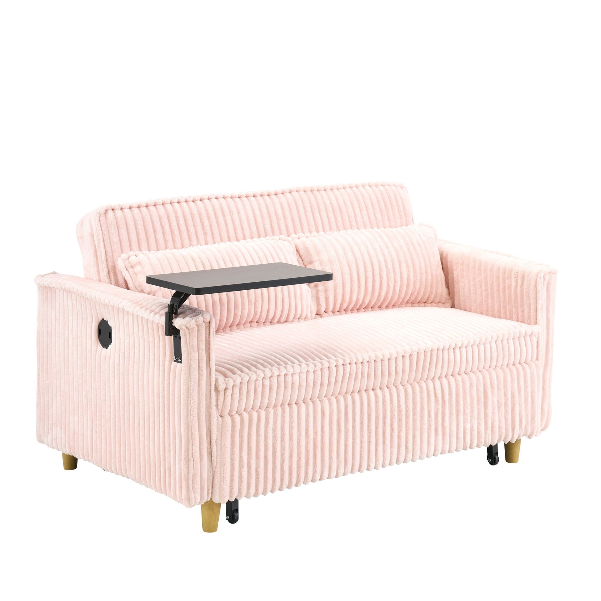 Pull Out Sofa With Movable Tabletop And USB Ports Home Essentials