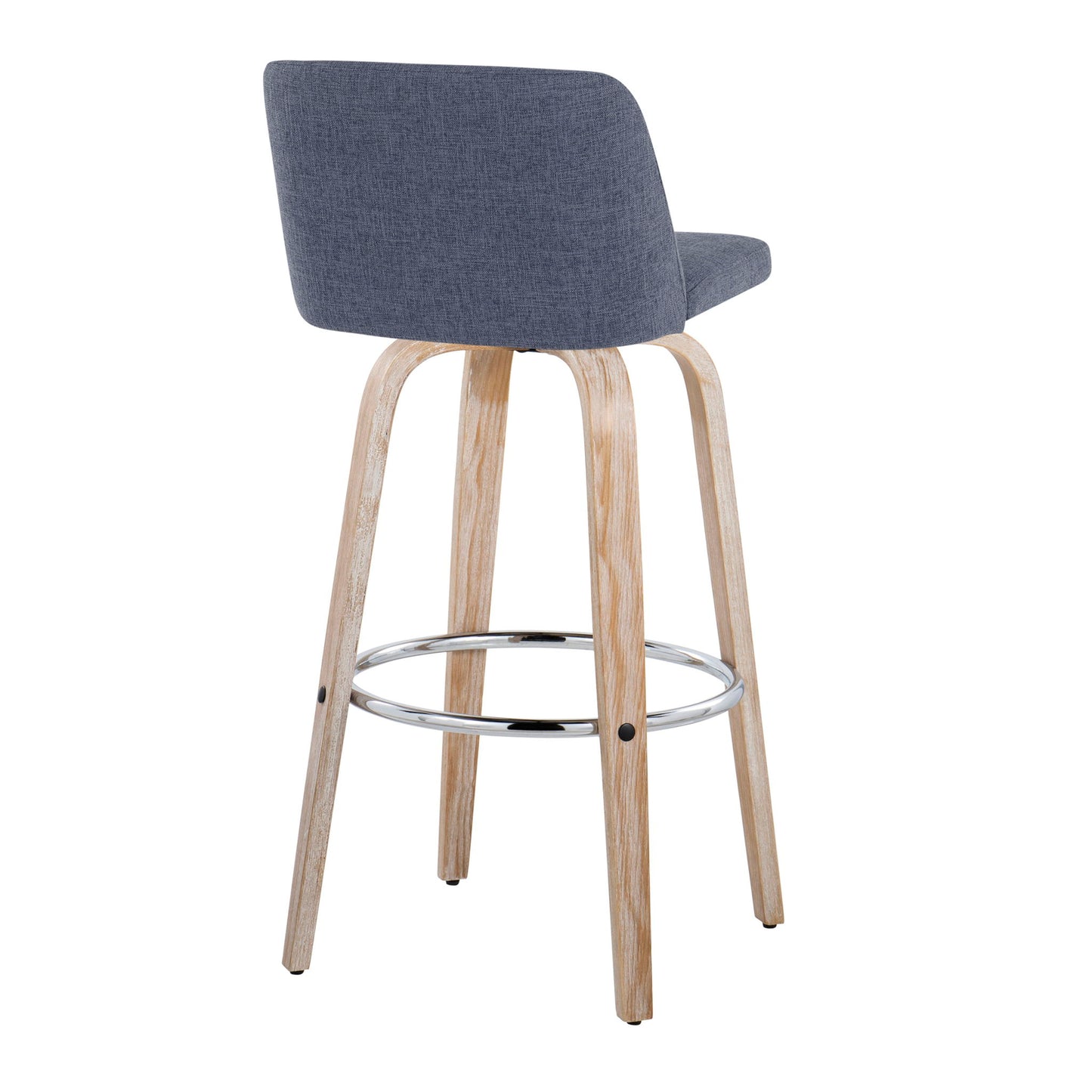 Toriano - Contemporary Fixed Height Barstool With Swivel & Round Footrest (Set of 2) Lumi Source