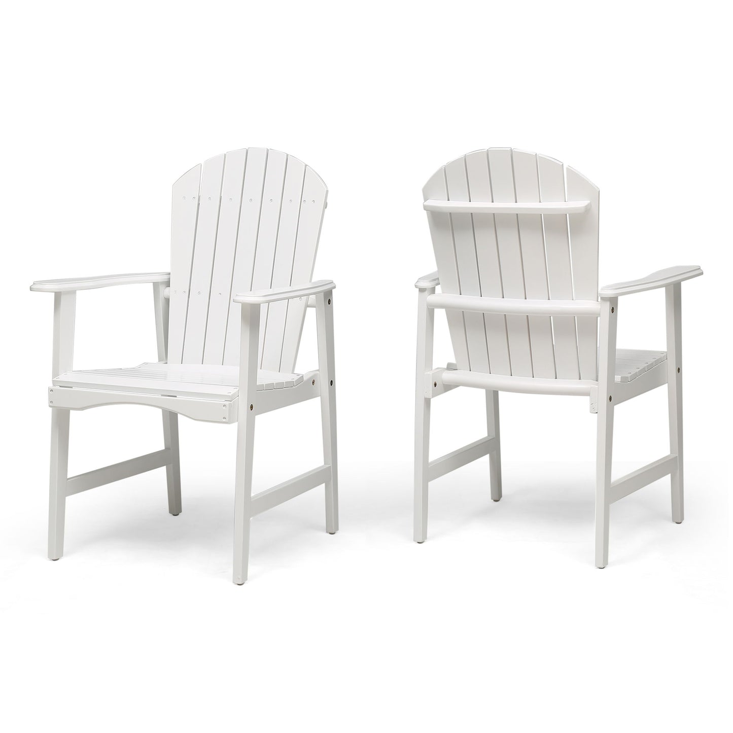 Outdoor Weather Resistant Acacia Wood Adirondack Dining Chairs (Set of 2) Noble House