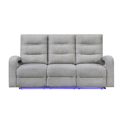 Isolde - Power Reclining Sofa, LED Lighting - Gray Global Furniture USA