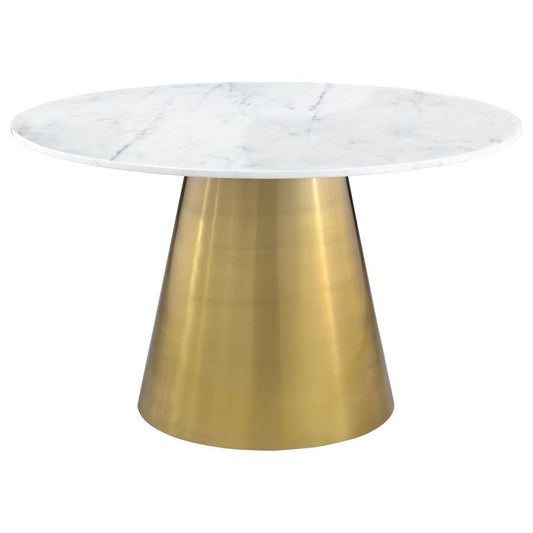 Ambrose - Round Marble Top Dining Table - Brushed Gold Coaster Fine Furniture