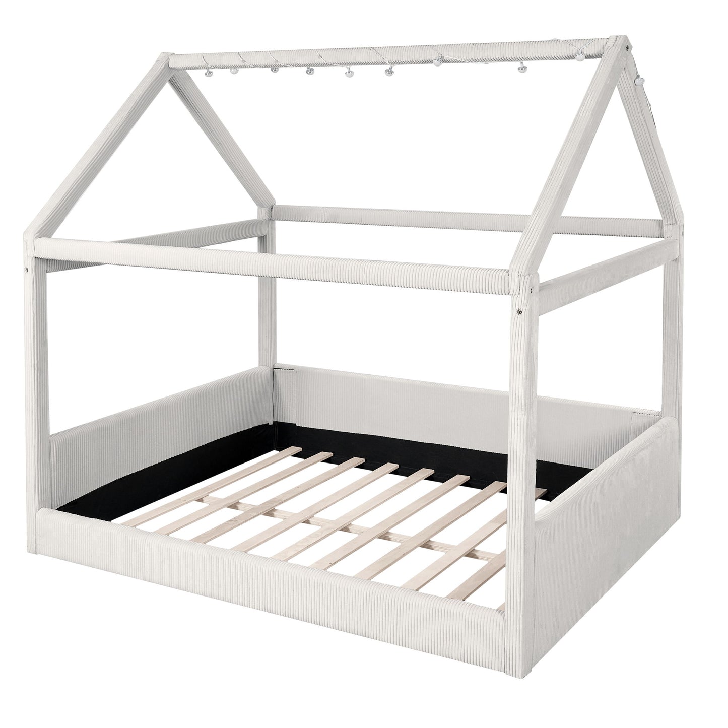 Upholstered House Style Daybed With LED Light Strips Dreamland