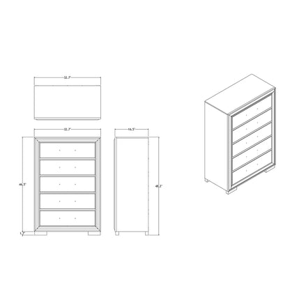 Adelaide - Chest 5 Drawer Storage Unit Global Furniture USA