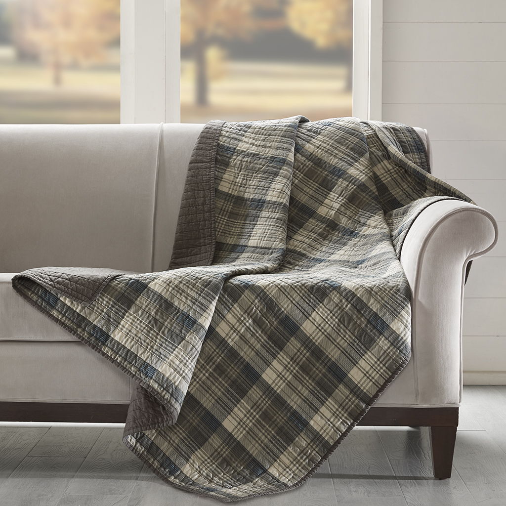 Tasha - Quilted Throw - Taupe