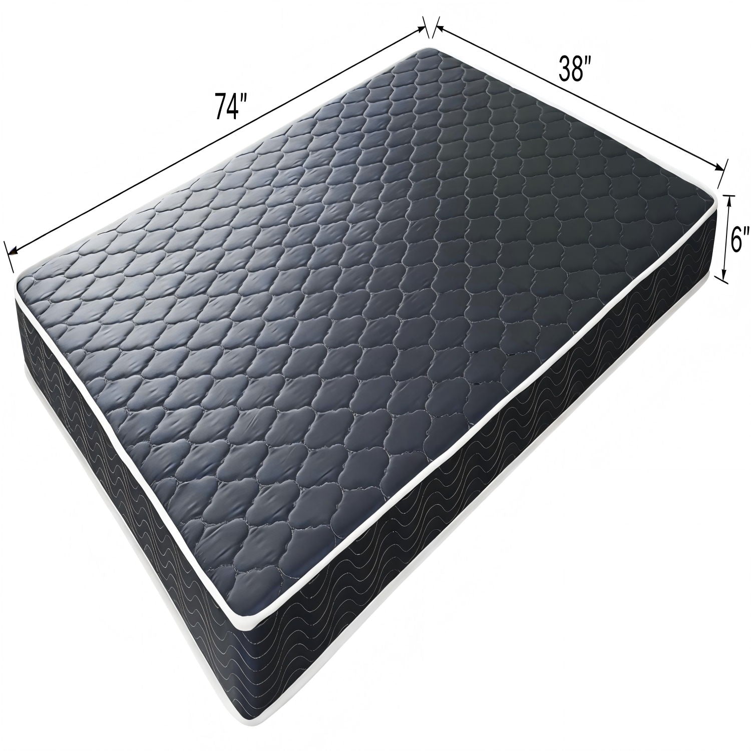 6" Waterproof Foam Mattress - Black / Blue - Twin Daily Nest