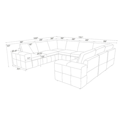 Modern Sectional Sofa With Large Square Arms Home Essentials
