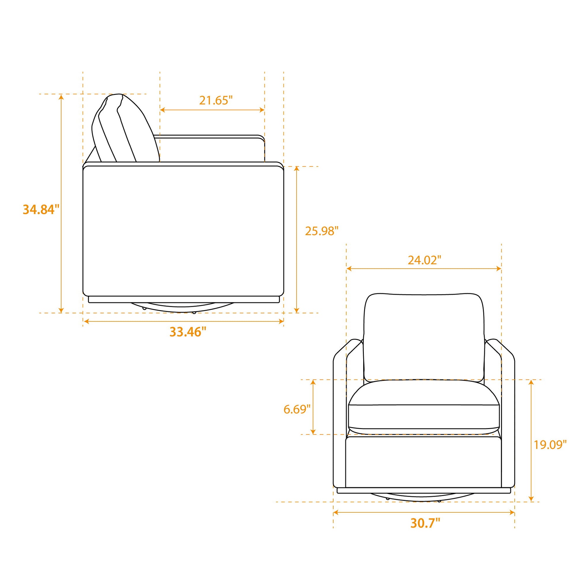 Modern Square Upholstered Swivel Accent Chair With Metal Base Home Essentials