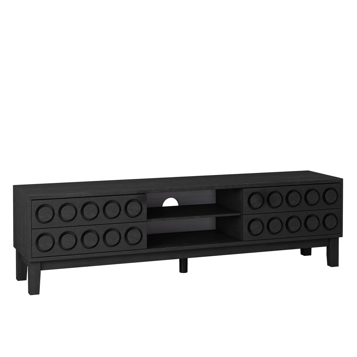 Media Console With 4 Drawers And Cable Management Home Essentials
