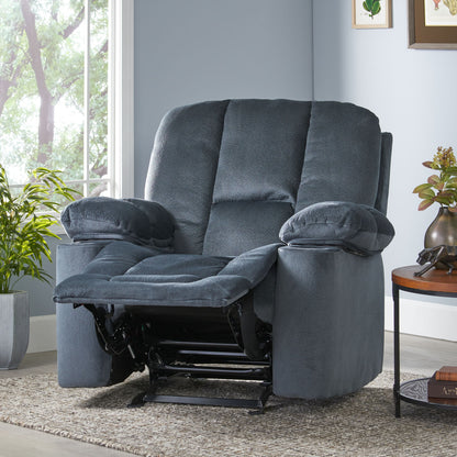 Luxurious Manual Recliner Chair With Skin-Friendly Fabric And Dual Cup Holders Noble House
