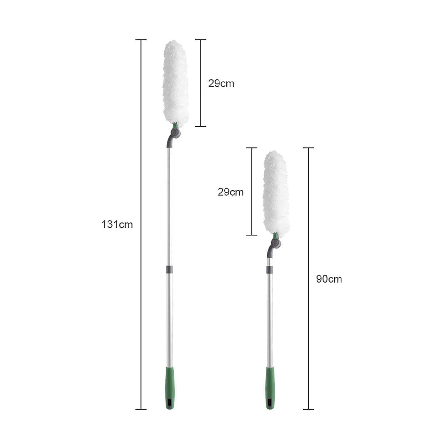 Long Handle Duster With Extension Bar, Home Dust Collector - White Daily Nest