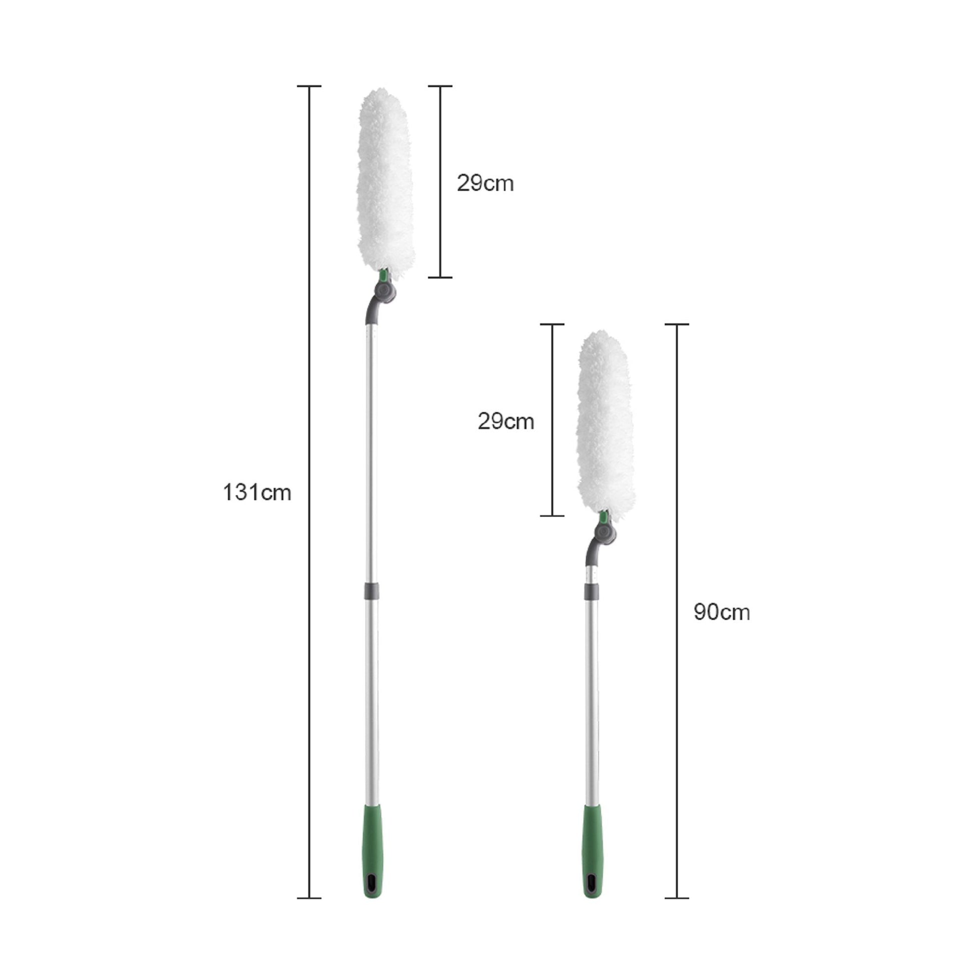 Long Handle Duster With Extension Bar, Home Dust Collector - White Daily Nest