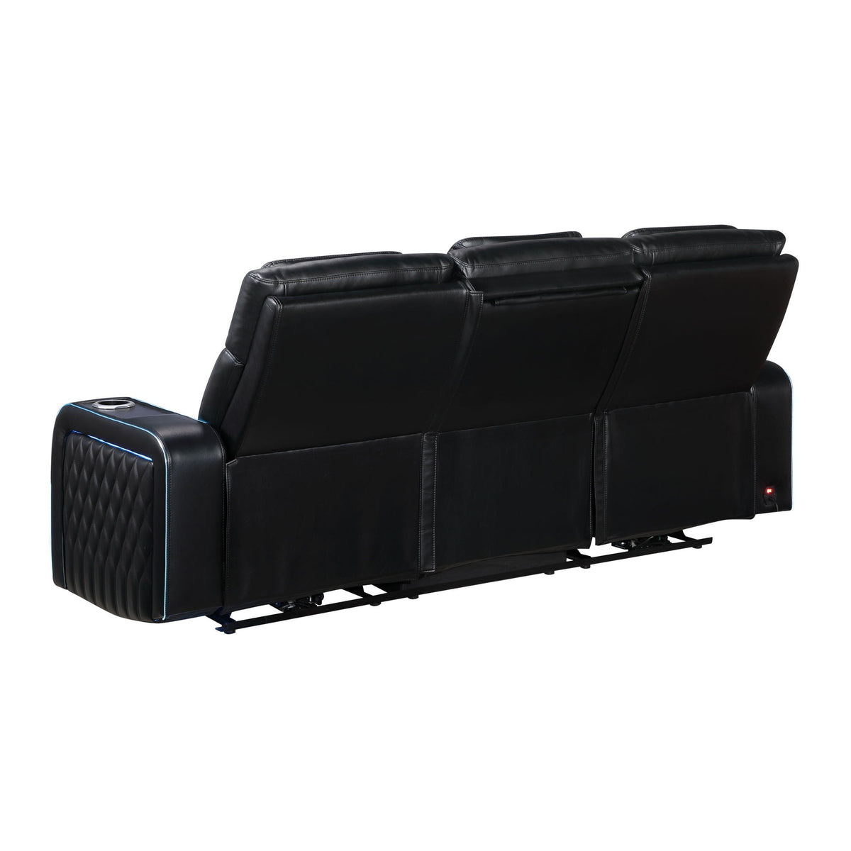 Electra - Power Reclining Sofa With Power Headrests, Drop Down Table, Reading Light, Massage, LED Lighting And USB Control Matrix Furniture Group
