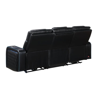 Electra - Power Reclining Sofa With Power Headrests, Drop Down Table, Reading Light, Massage, LED Lighting And USB Control Matrix Furniture Group