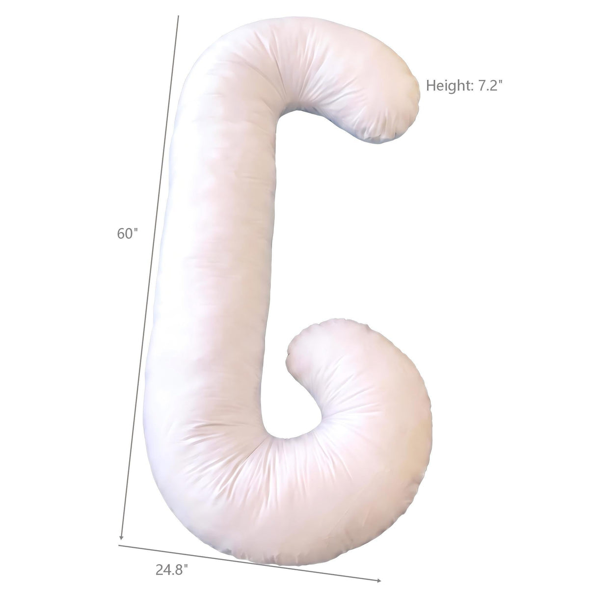 C - Shape Pregnancy Body Pillow With Soft Cover For Back - White US Pride