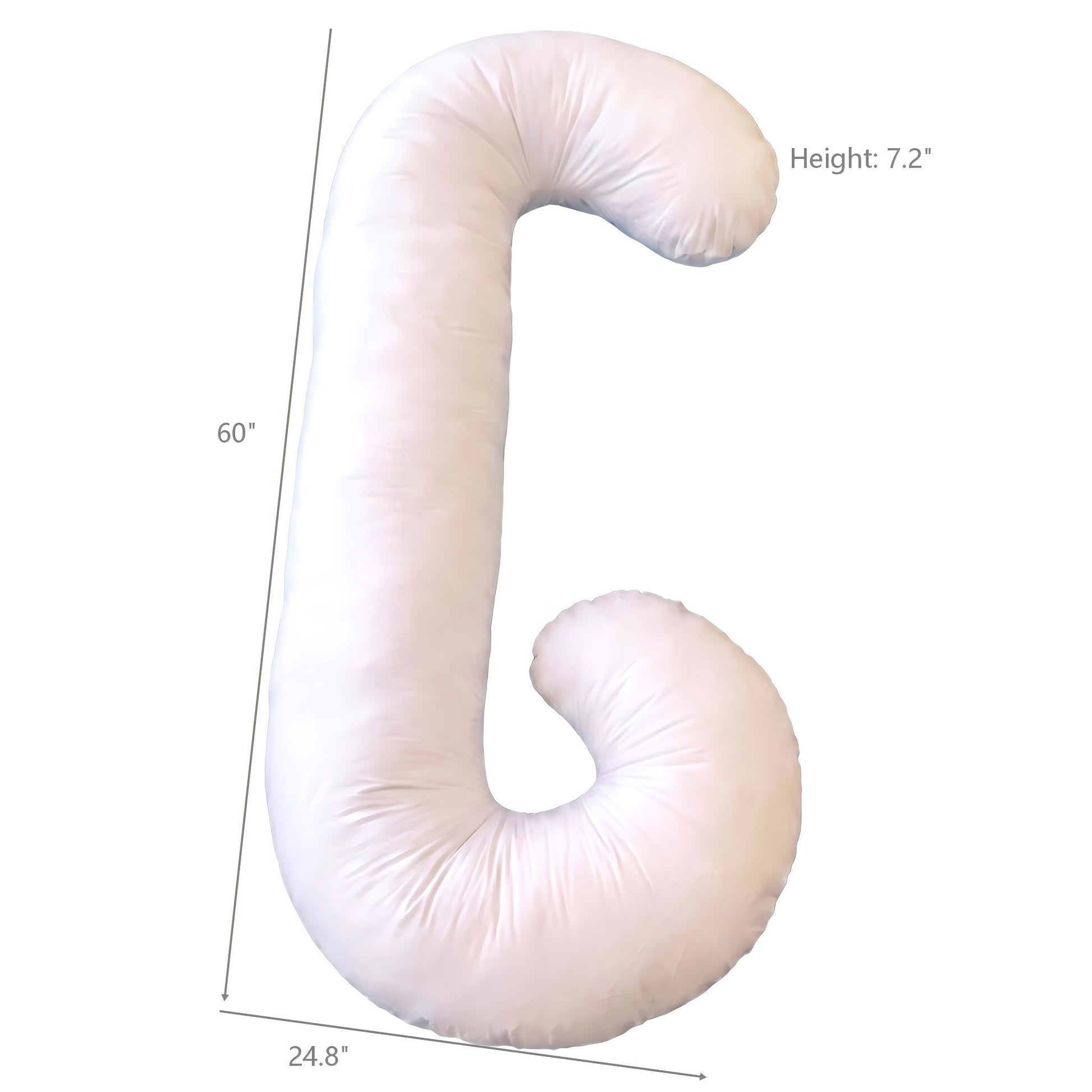 C - Shape Pregnancy Body Pillow With Soft Cover For Back - White US Pride