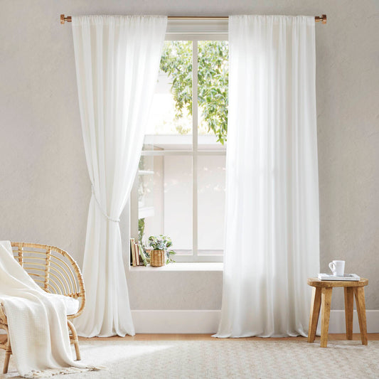 Lexus - 52x108" Rod Pocket With Back Tab Privacy Curtain Pair (Set of 2) - White Madison Park